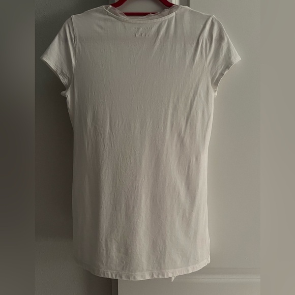 Ann Taylor White Tee Shirt with bling - Picture 3 of 5